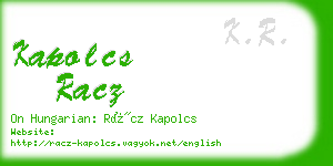 kapolcs racz business card